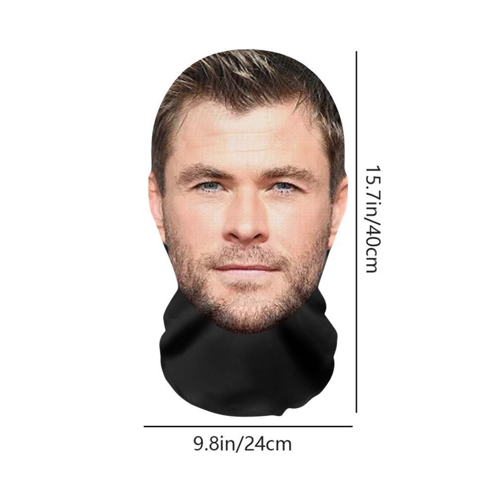 Chris Hemsworth บทบาทเล่นพอกหน้า 3d Balaclava หมวกตลกพิมพ์ Face คอสเพลย์ 3d หัว K0r4