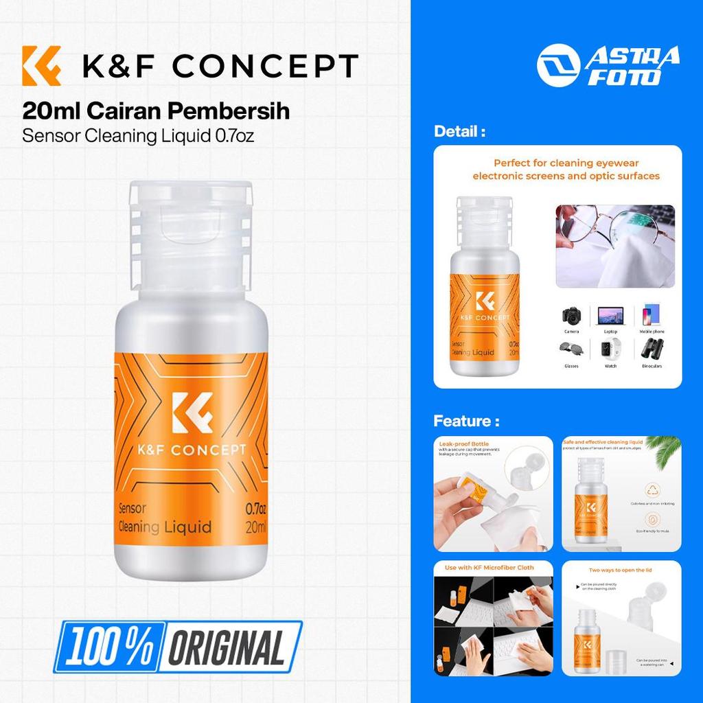 K&F Concept KNF Concept 20ml น้ํายาทําความสะอาดกล้อง เลนส์ LCD เซ็นเซอร์แว่นตา น้ํายาทําความสะอาด 0.