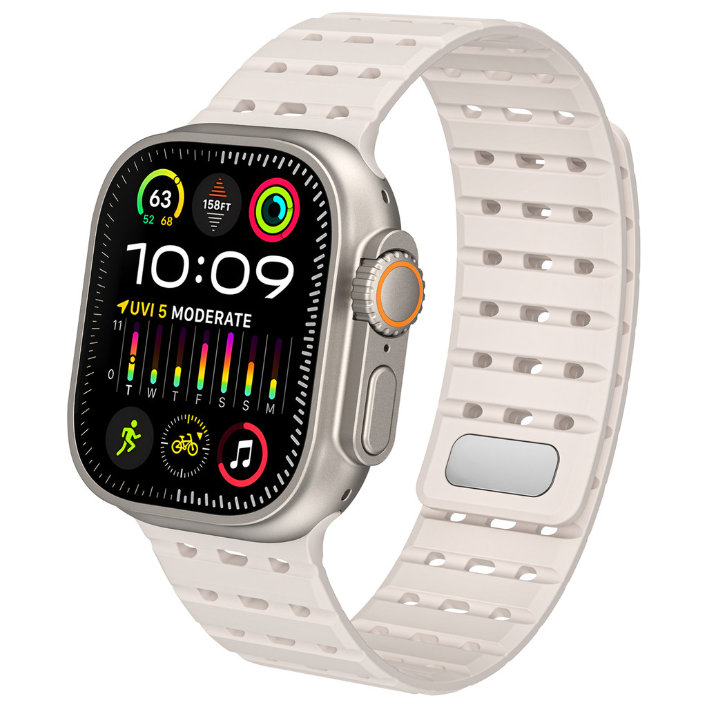 ความร้ายแรง软透气 ซิลิโคน胶 吸制 表带 ความจุ Apple Watch Series 11 10 9 8 7 iWatch S6 S5