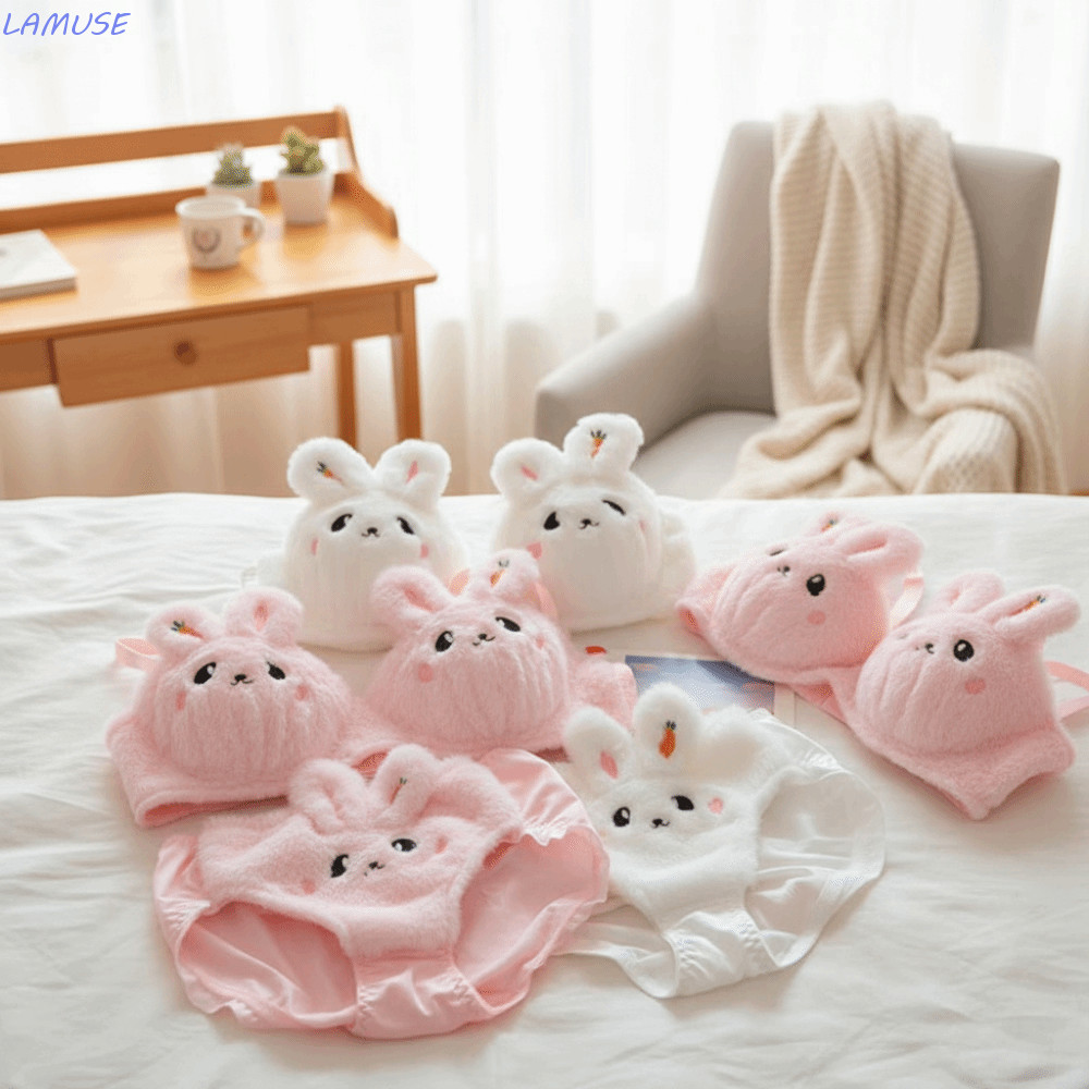 ชุดชั้นใน La Mouche ลายตุ๊กตากระต่าย ออกแบบหูกระต่ายและเอวต่ำ สวมใส่ง่ายและสบาย