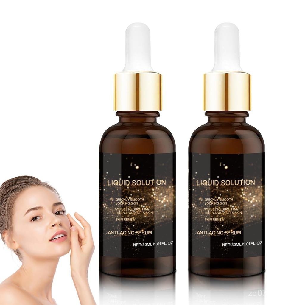 2PCS Face Serum, liquid solution anti aging serum,antiaging face serum, smoothes wrinkles and fine l