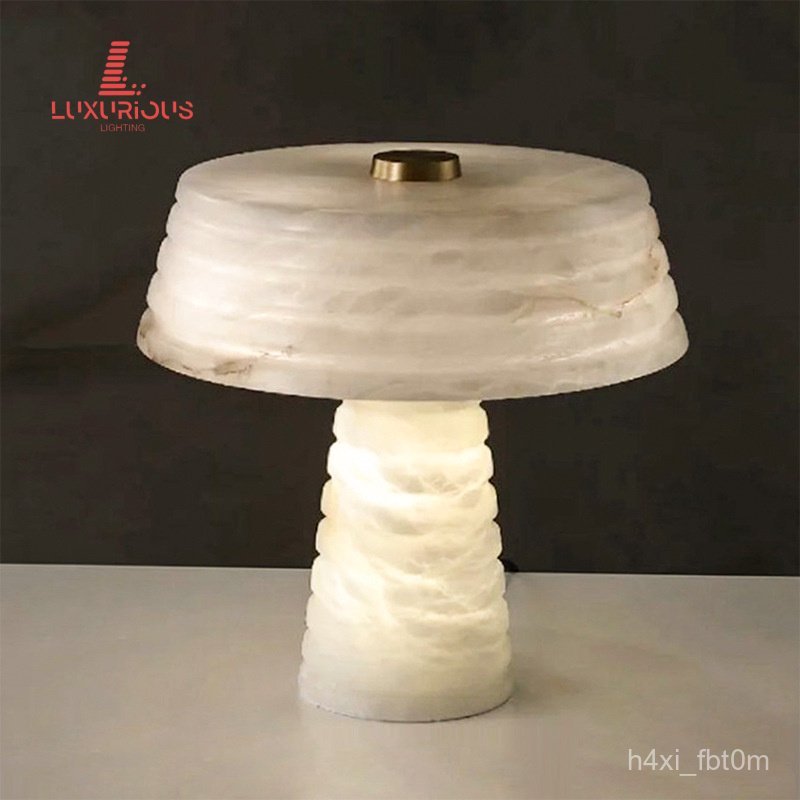 Nordic Minimalist Spanish Marble Decorative Table Lamp Postmodern Designer Showroom Hotel Villa Beds