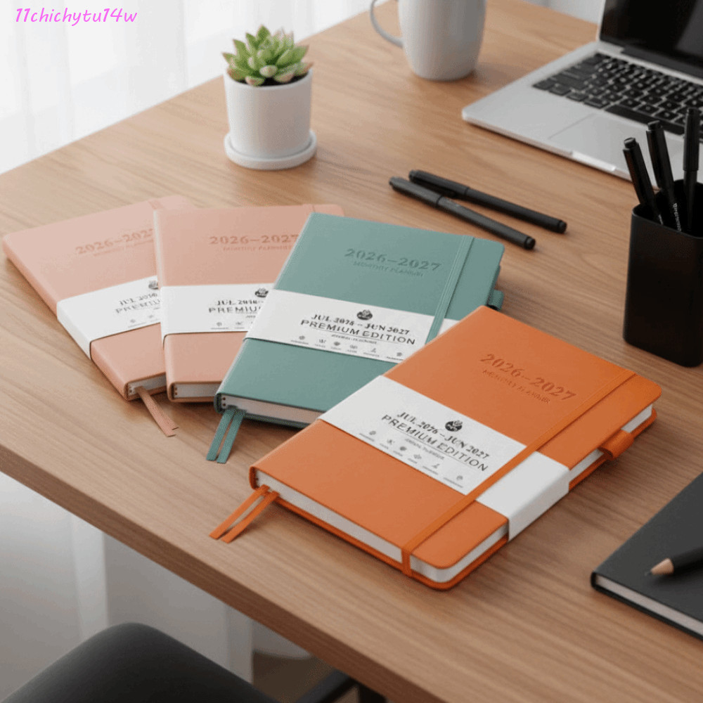 CHICHYTU14W A5 สมุดบันทึกวางแผนวาระ, บุ๊คมาร์คภาษาอังกฤษ 2026 Schedule Planner Notepad, ปฏิทินแบบพกพ