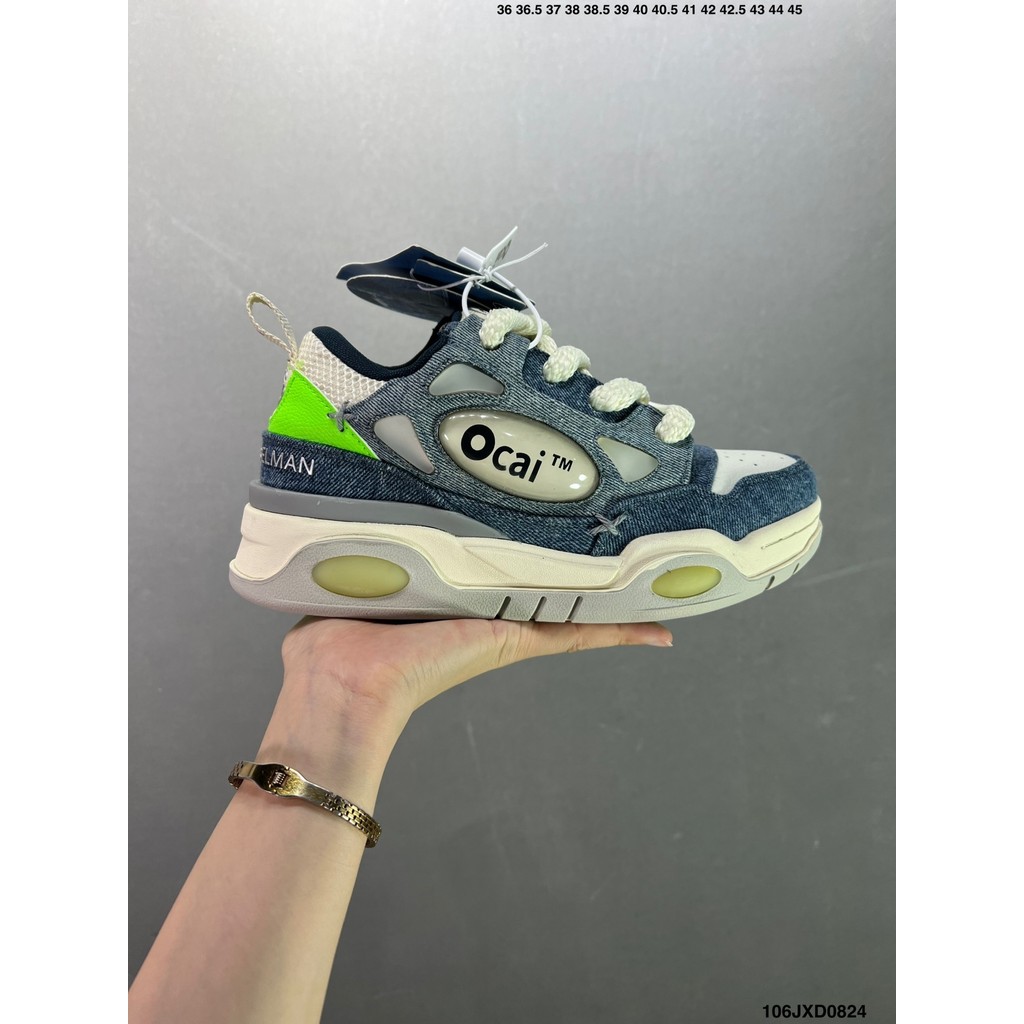 รองเท้าผ้าใบ Retro Ocai ออกแบบขนมปัง Toe กันกระแทกด้านใน พร้อมพื้นรองเท้ายางสำหรับสวมใส่สบายในเมือง