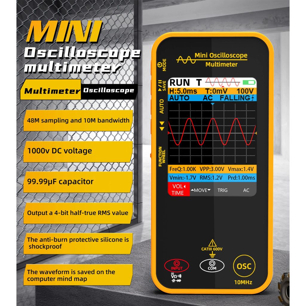 BSIDE Graphic Digital Multimeter Oscilloscope ความแม่นยําสูง Multitester ความต้านทานแรงดันไฟฟ้า Capa