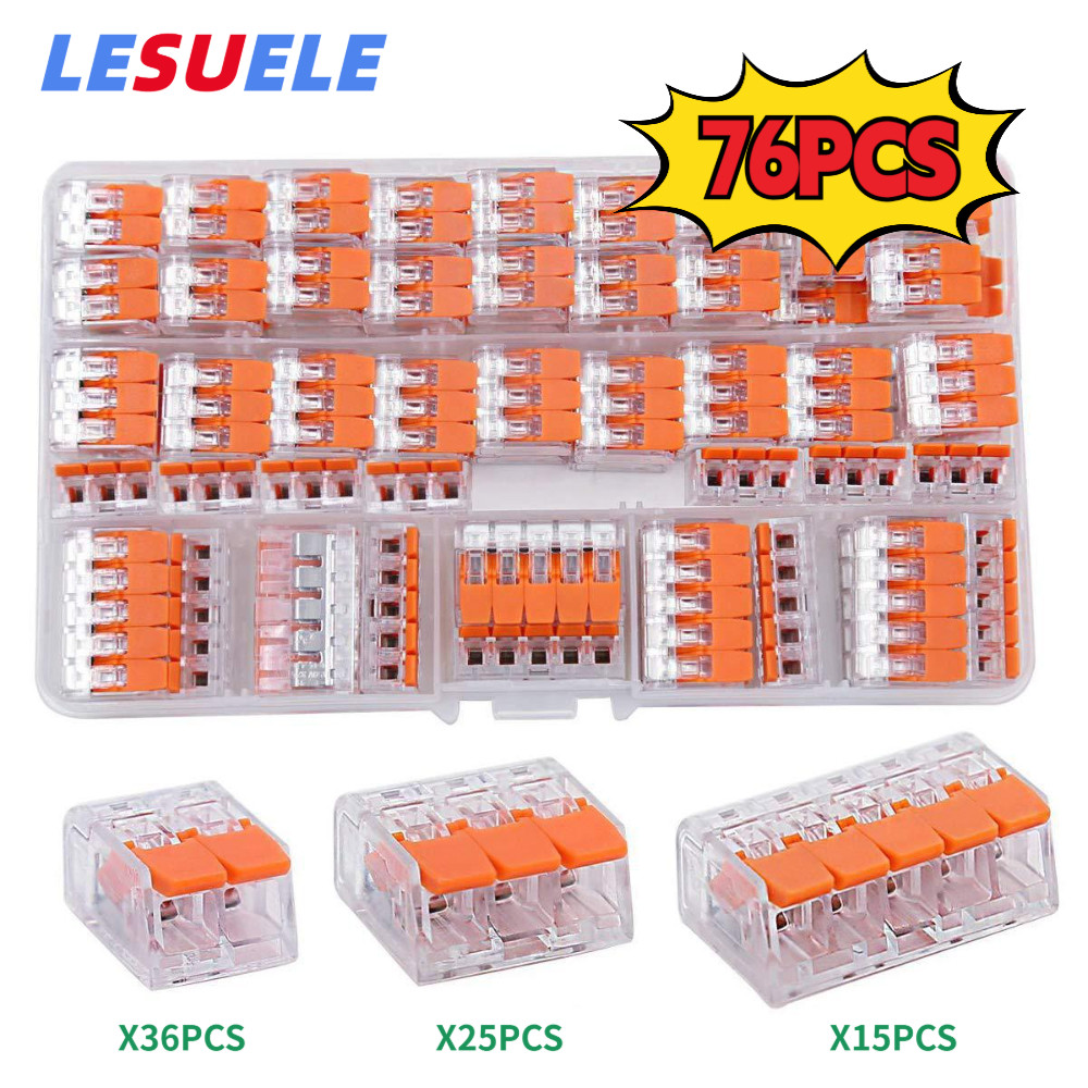 LESU 76PCS Quick Connection Terminal Wire Connector PCT-412/413/415 ชุดรวม