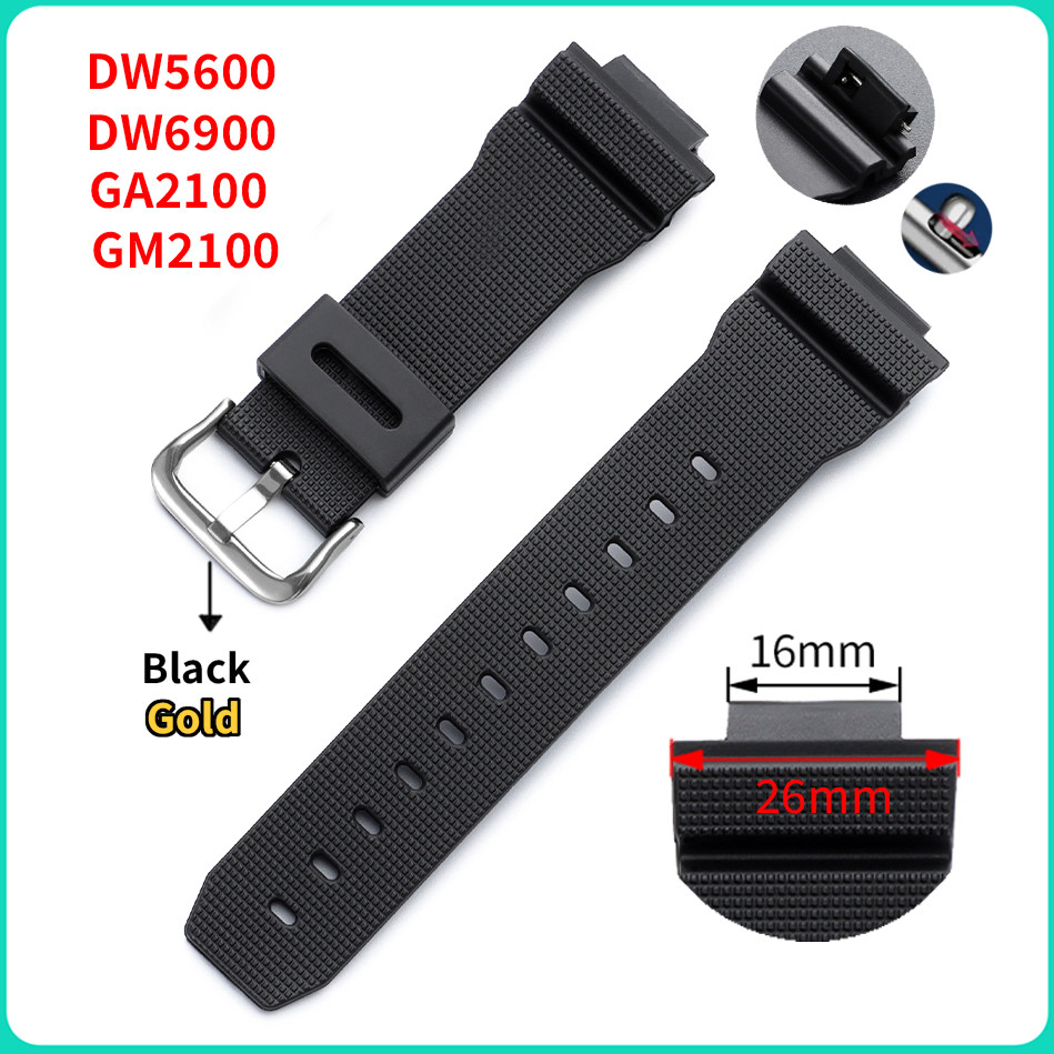 16x26 มม.สายนาฬิกาซิลิโคนสําหรับ Casio G-shock DW5600 DW6900 GA2100 GM2100 เปลี่ยนสายนาฬิกา Quick Re