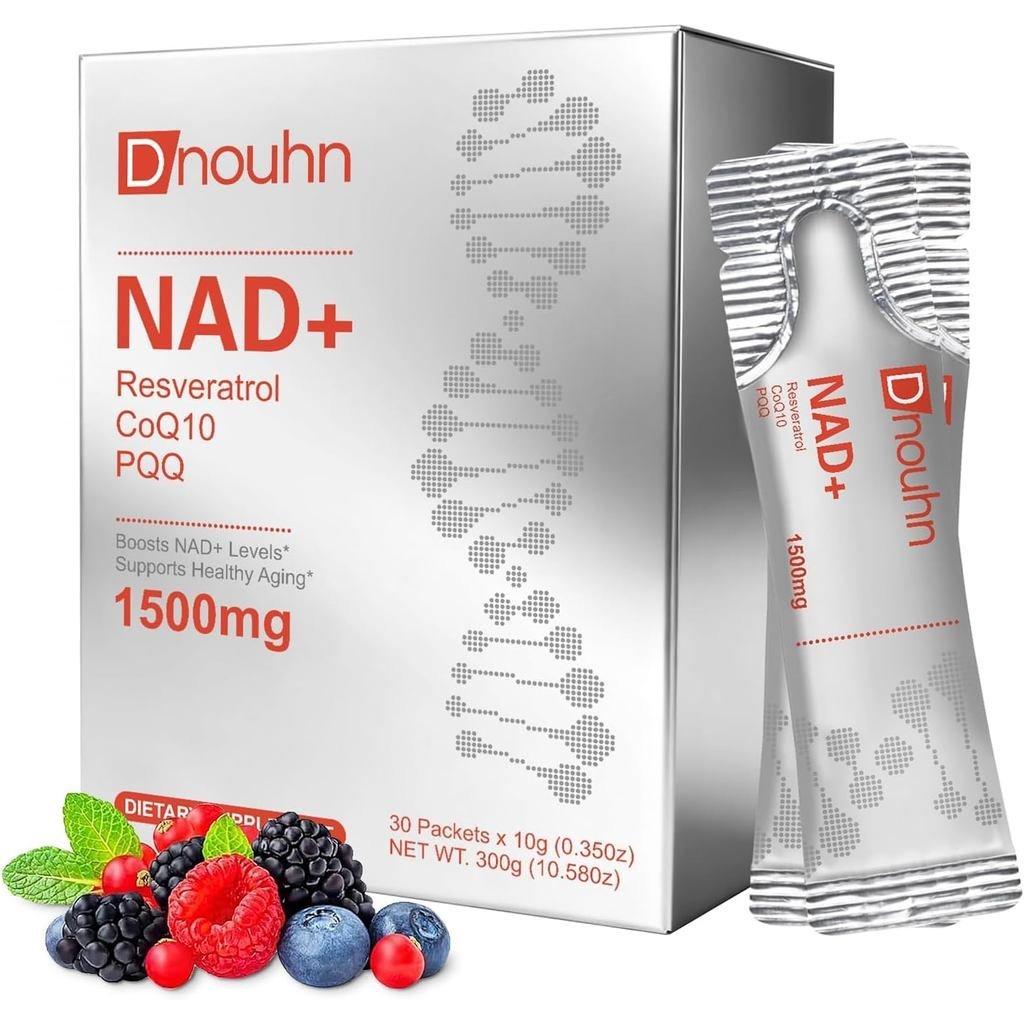 NAD Liquid Supplement 1500mg, Nicotinamide Riboside & Resveratrol with PQQ, NAD Supplement for Women