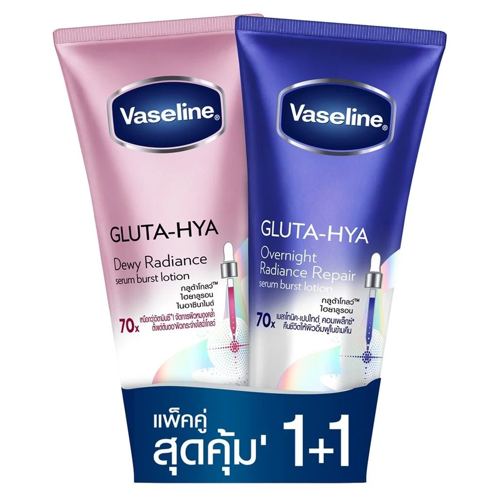 Vaseline วาสลีน กลูต้า ไฮยา เซรั่ม เบิสท์ โลชั่น ดิวอี้ เรเดียนซ์+โอเวอร์ไนท์ 290 มล.แพ็คคู่ thumbnail 4