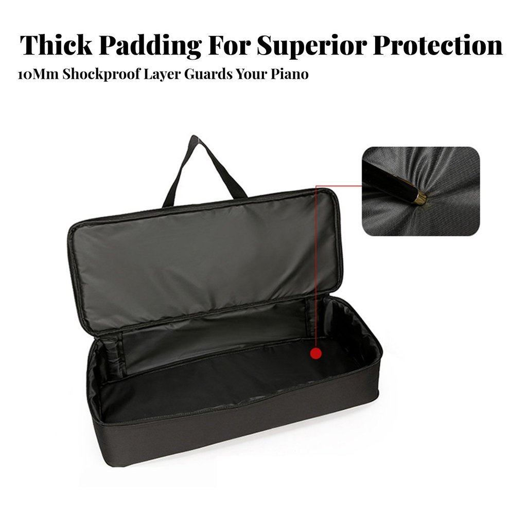 2-Way Carry Design 88-Key Keyboard Case Heavy-Duty Oxford Cloth 88 Key Keyboard Case น้ําหนักเบาสําห