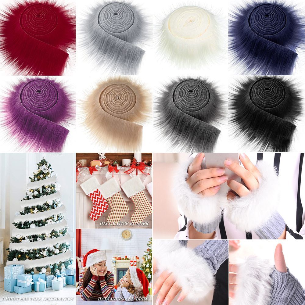 1.5M Handmade Soft Fluffy Trimming เครื่องแต่งกายเย็บ Faux Fur ริบบิ้นเทป Trim ผ้าม้วน Plush Fur Str