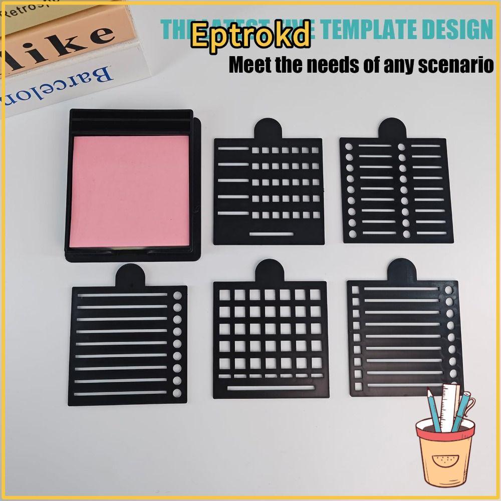 EPTRO Sticky Note Holder Set, Sticky Note Organizer Note Box Sticky Note Stencil, Creative Sticky No