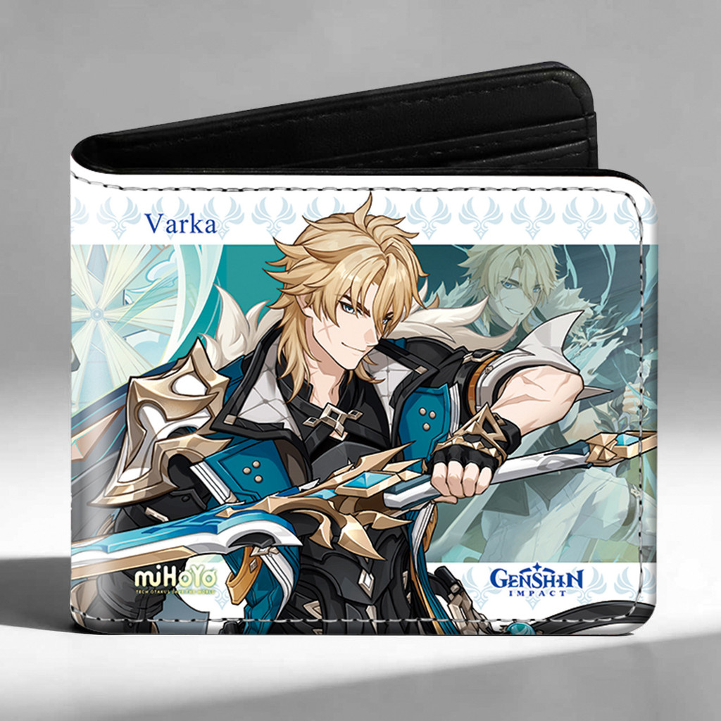 ✨Genshin- Varka Ineffa✨ กระเป๋าสตางค์สั้น Animation PU หนังพับ Cartoon PU Short Wallet, Anime Foldin