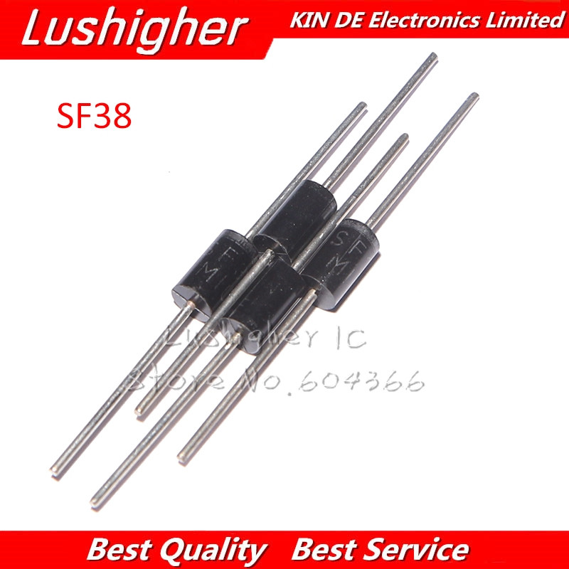 20pcs SF38 3A 600V DO-27 Rectifier Diode DO-201AD จัดส่งฟรี