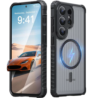 SAMSUNG เคสโทรศัพท์แม่เหล็กโปร่งแสงสําหรับSamsung Galaxy A57 A37 S26 S25 S24 S23 S22 Ultra Plus S21 S20 FE A17 A07 A56 A36 A17 A07 5G 4Gปลอกกันกระแทกหรูหรา
