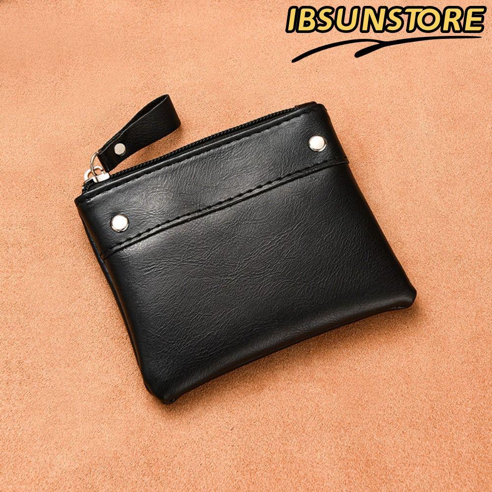 IBSUNSTORE กระเป๋าใส่เหรียญสำหรับผู้หญิง หนังPU สไตล์แฟชั่น น้ำหนักเบาและทนทาน มีซิปกันหาย