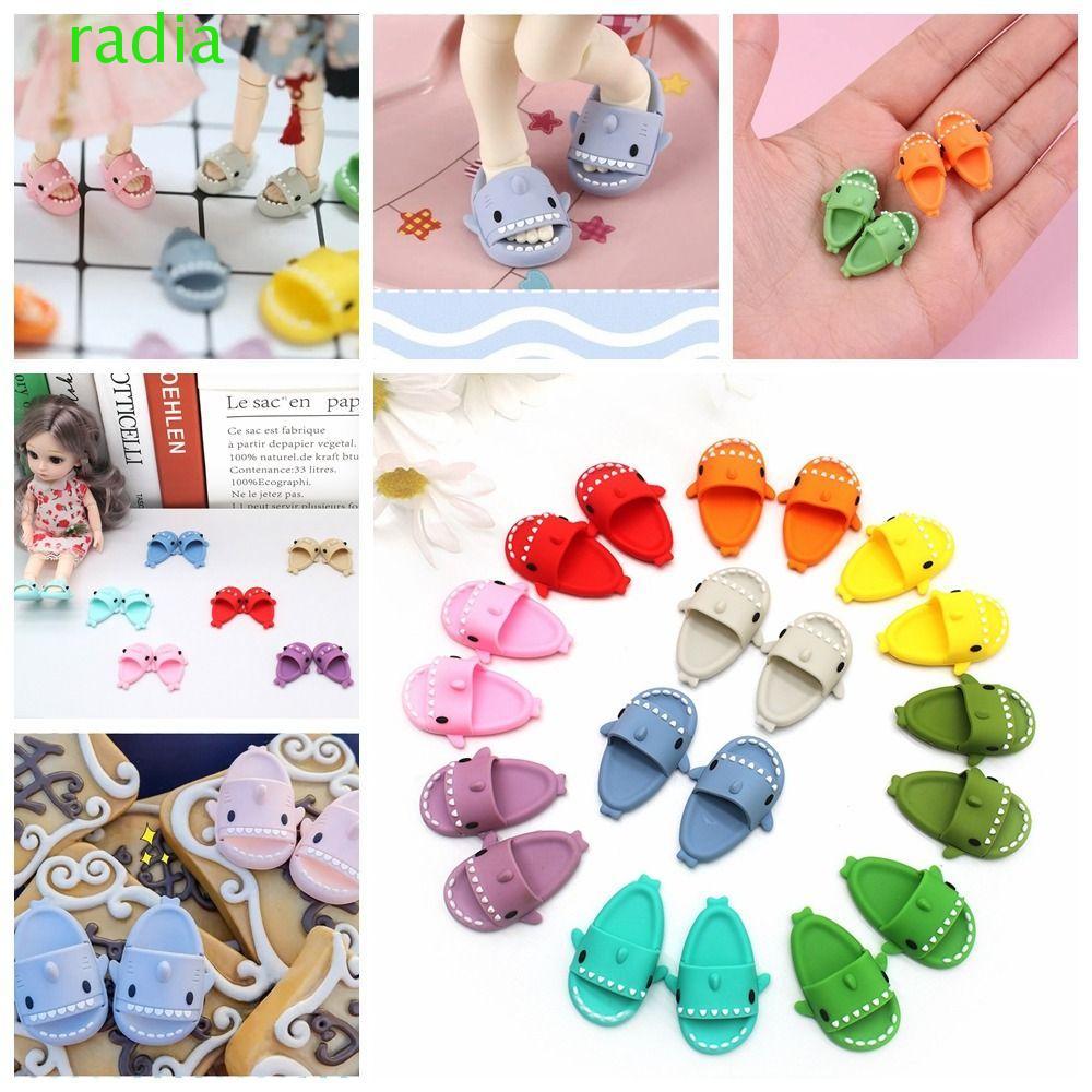 RADIANTZAP Ob11 ตุ๊กตา Shark รองเท้าแตะ,รอบ Toe Shark Shape BJD12 ตุ๊กตารองเท้า,ตุ๊กตาอุปกรณ์เสริมรอ