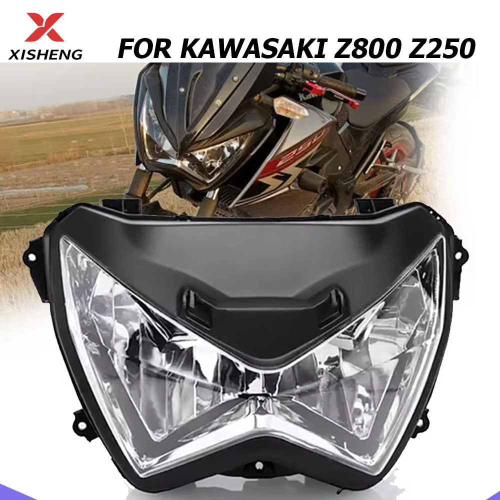 สําหรับ Kawasaki Z800 Z250 2013-2018 Z300 2015 2016 Motocicleta ไฟหน้ารถจักรยานยนต์ไฟหน้าไฟหน้าชุดโค
