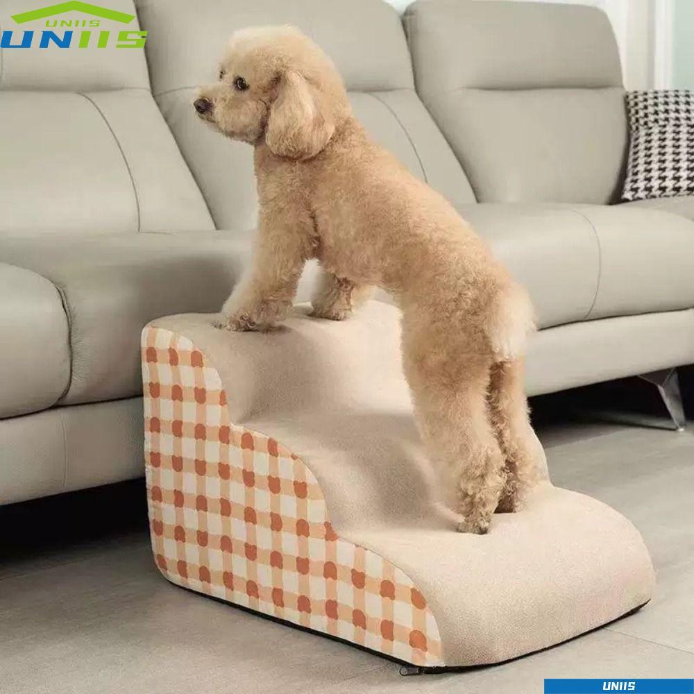 UNIIS Pet Safety Ramp, บันไดสุนัขกันลื่นที่ถอดออกได้, 1-3 ขั้นตอนหน่วยความจําโฟม Rebound Washable Dog Slope บันไดเตียง