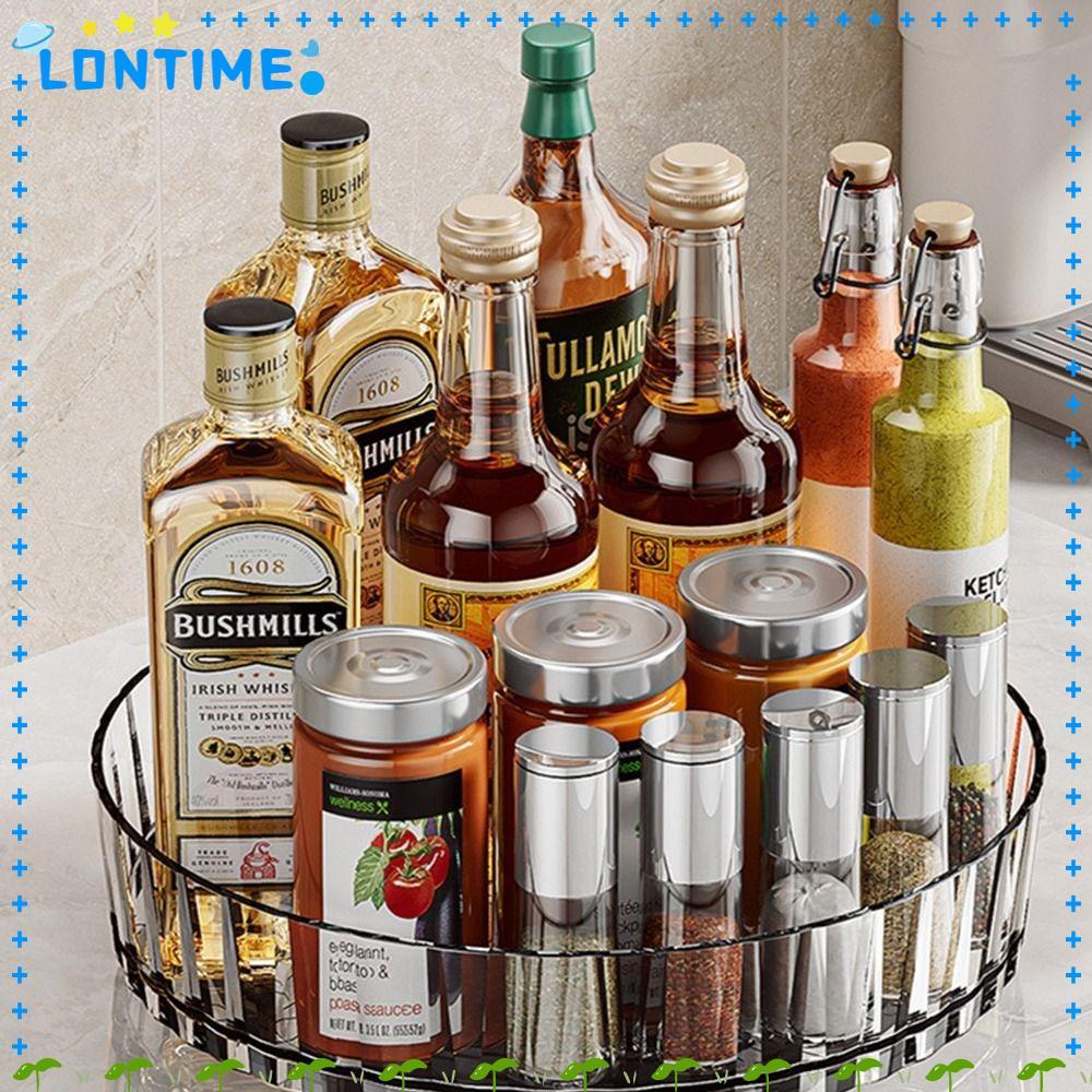 LONTIME ถาดหมุน 360, ที่เก็บเครื่องปรุงรส 21/27 ซม. ชั้นเก็บของ, ตู้กับข้าวพร้อมจานเสียงพร้อมฐานกล่องเก็บเครื่องสําอางห้องครัว
