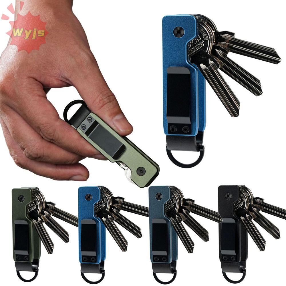 WYJS Key Organizer, Compact Holds 2-5 Keys Key Holder, Minimalist Metal Keys Fob Outdoor