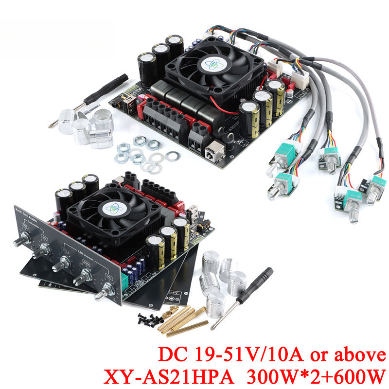 AS21HPA High-Power Bluetooth-BT 5.2 บอร์ดขยายเสียงดิจิตอล 2.1 ช่อง Class D ซับวูฟเฟอร์ 300W * 2 + 60