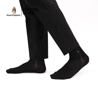 Hush Puppies Sock ถุงเท้า รุ่น HU HXBB02 สีดำ ข้อกลางมีตาข่า…