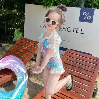 BABY BEACH ส่งไว!! ชุดว่ายน้ำเด็กผู้หญิง ชุดนางเงือก ชุดว่ายน้ำเด็ก แฟชั่น🌴 มีไซส์ 90-120 ดีไซน์น่ารัก Y393