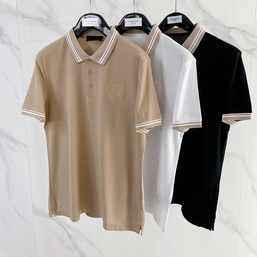 A0X0 Italy LP Old Money Style Summer New Fashion Simple Color-Block Business Casual Top POLO Men's S