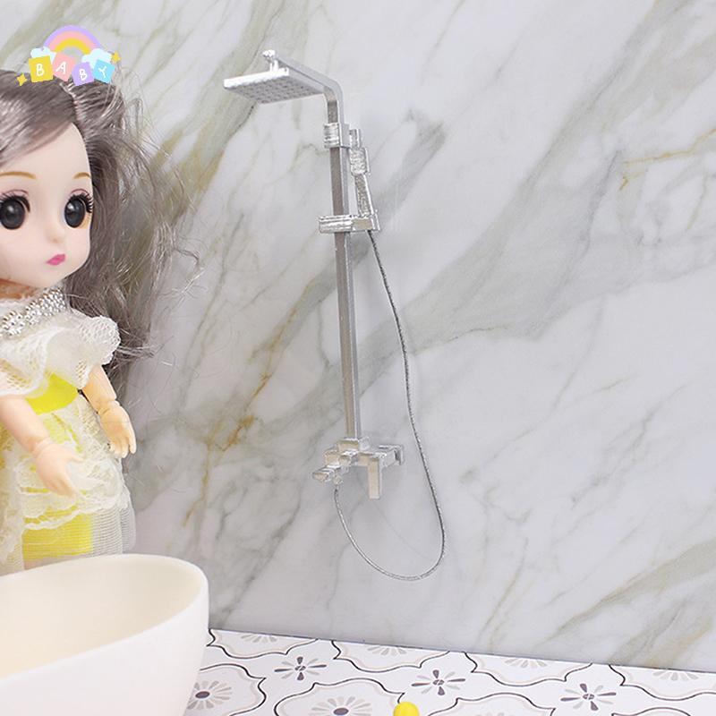 [BB-t] 1:12 Dollhouse Bathroom Miniature จําลองฝักบัวด้านบนก๊อกน้ําห้องน้ําขนาดเล็กของเล่นเด็กอุปกรณ์เสริมใหม่