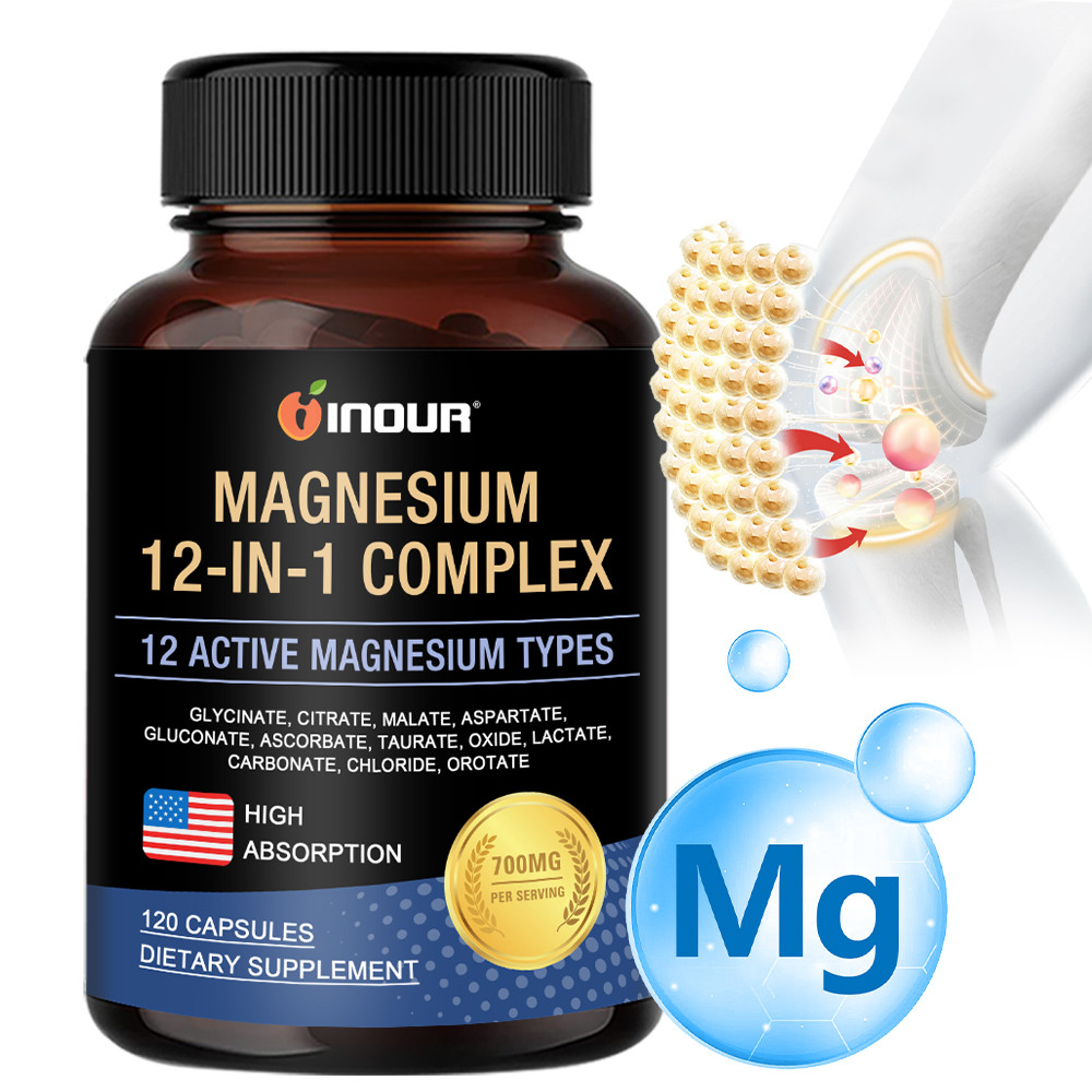 MAGNESIUM 12-IN-1 COMPLEX แคปซูล - 12 ชนิดแมกนีเซียม 700mg/2เม็ด ช่วยผ่อนคลายระบบประสาทและกล้ามเนื้อ ให้นอนหลับสบาย