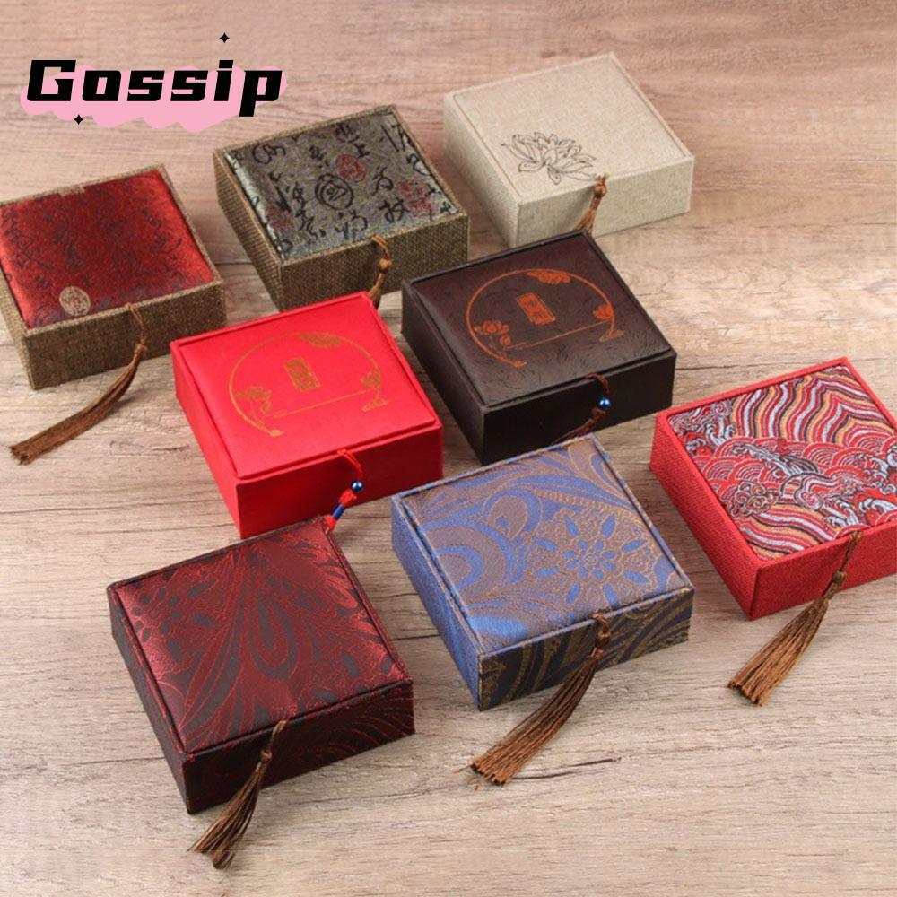 GOSSIP Jewelry Drawer Organizer, with Fringe Chinese Style Jewelry Box, Mini Portable Bracelet Stora