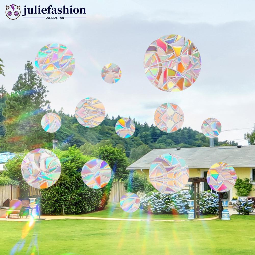 JULIEFASHION Rainbow Maker Sun Catcher สติกเกอร์หน้าต่างแมว Bird Star เห็ด Moon Sun Cloud ผีเสื้อดอกไม้ไฟฟ้าสถิตแก้ว Prism Decals O9Z1