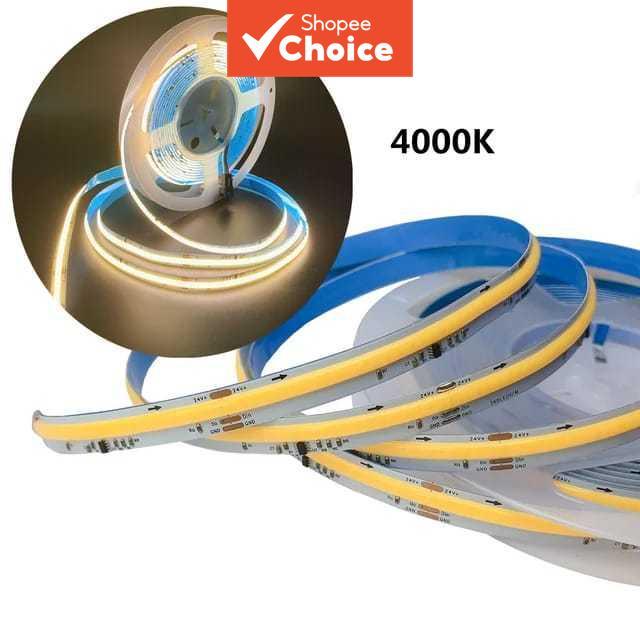COB LED Strip Light 1M – 5V 480LEDs/m 6000K Daylight RA90 เทปยืดหยุ่นสําหรับตู้เพดานบ้าน
