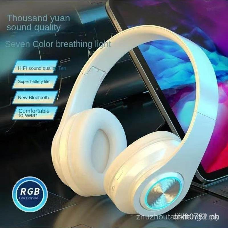 Weeknow B39 หูฟังไร้สายบลูทูธ Creative หูฟังไฟ LED สี Over Ear ชุดหูฟังหูฟังสเตอริโอพร้อมไมโครโฟน MP