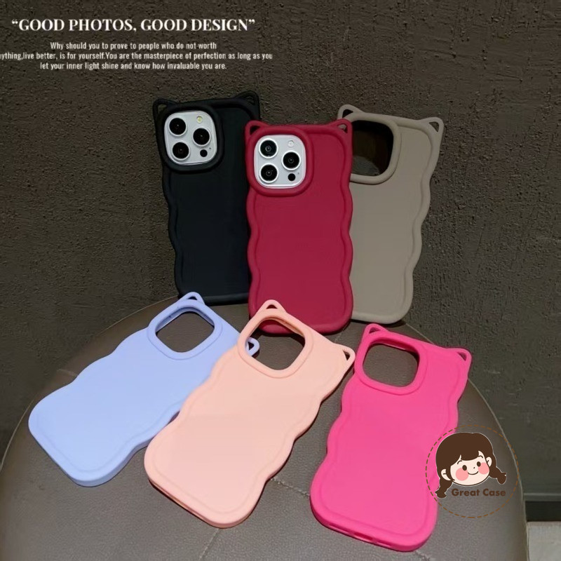 หูแมวน่ารัก 3D คลื่นเคสโทรศัพท์สําหรับ Vivo Y39 Y38 Y37 Y36 Y78 Y58 Y56 Y33S Y33T Y51 Y51S Y21 Y21D 