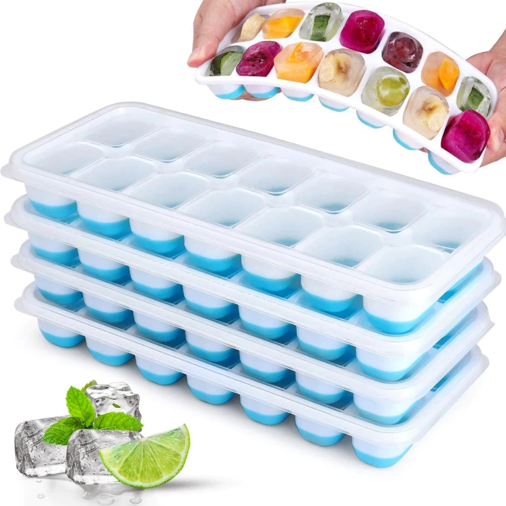 ม่พิมพ์น้ำแข็ง ที่ทำน้ำแข็ง ถาดทำน้ำแข็ง14 ช่อง ฟู้ดเกรด Ice Maker ถาดน้ำแข็ง พิมพ์ซิลิโคนบล๊อก Food Grade พร้อมฝ
