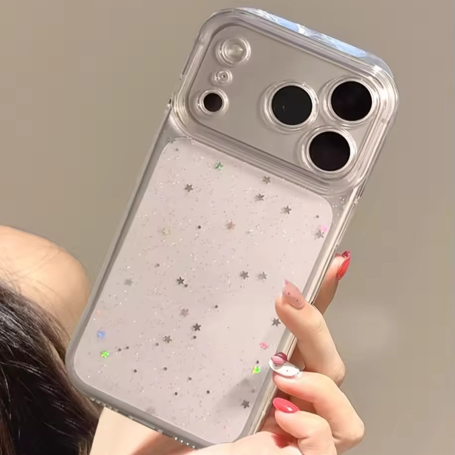 สําหรับ for IPhone 17 16 Pro Max เคสโทรศัพท์มือถือแบบนิ่ม Tpu ใส กันกระแทก แต่งกลิตเตอร์ สําหรับ IPhone 15 14 pro max 13 12 14 Pro Max Xs Xr 7 8 Plus