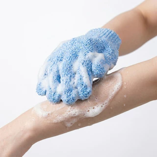 ถุงมืออาบน้ำ สครับผิว Body Gloves ผลัดเซลล์ผิวเก่า ฟองเยอะ ทำความสะอาดผิว