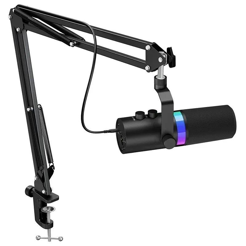 USB/XLR แบบไดนามิกไมโครโฟน Touch-mute หูฟังแจ็คและการควบคุมระดับเสียง,สําหรับ Youtube PC เกมการ์ดเสี