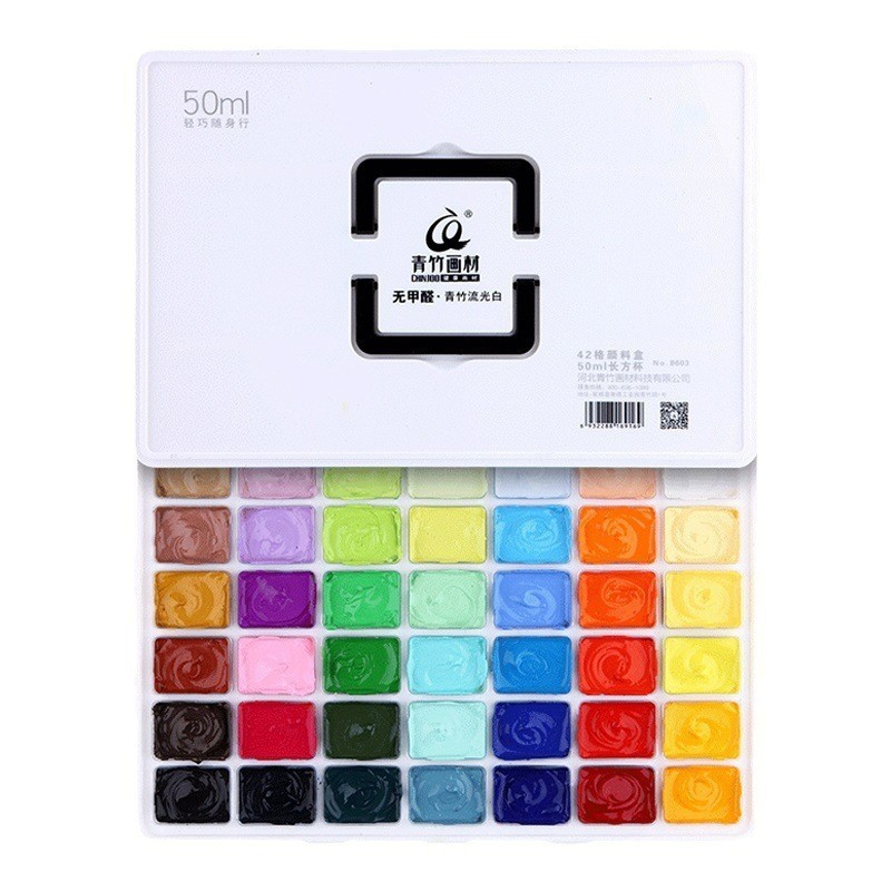 [เม็ดสีขายร้อน] Green Bamboo Jelly Gouache Pigment Art Student Set 42 สี 80ml Art Exam Co-Sam Golden