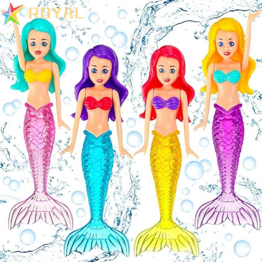 ROYAL Magical Dive Mermaid, Glittery Summer Beach Water Dive Toys, ของขวัญวันเกิด Sparkle Tails สีสั