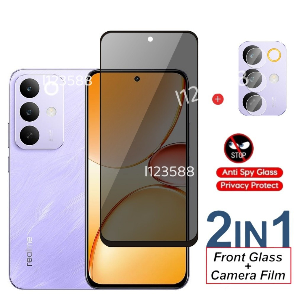 สําหรับ RealmeC85 5G 2 in1 Anti-spy ความเป็นส่วนตัวกระจกนิรภัยสําหรับ Realme C85 Pro C 85 C85Pro 4G 5G 2025 หน้าจอความเป็นส่วนตัวเลนส์กล้องป้องกันฟิล์มด้านหน้า