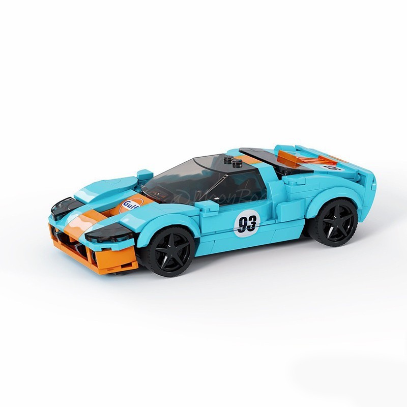 บล็อก MOC เข้ากันได้กับ LEGO Ford GT40 รถประกอบรถสปอร์ต speed8 ตารางรถของเล่นเด็กของขวัญ MOC บล็อกเข