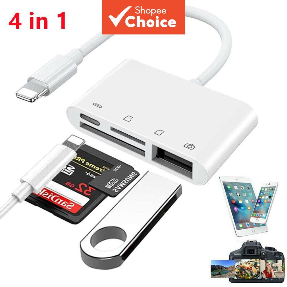 อะแดปเตอร์อ่านการ์ดหน่วยความจํา SD 8 ขาเป็น USB OTG สําหรับ iPhone 13 12 11 X XR XS iPad