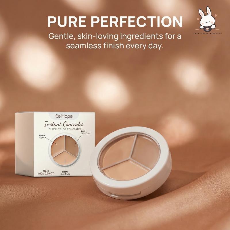 [Teh] คอนซีลเลอร์ 3 สีแก้ไขสีติดทนนาน High Coverage Skin Lightweight Mild Moisturizing Daily Face Ma