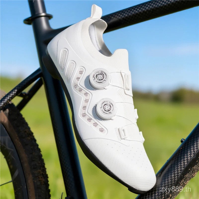Fast Shipping Ultralight รองเท้าขี่จักรยานผู้ชายรองเท้าจักรยาน Hardness12 คาร์บอนไฟเบอร์ Professional Self-Locking SPD Cleats รองเท้า NSRP