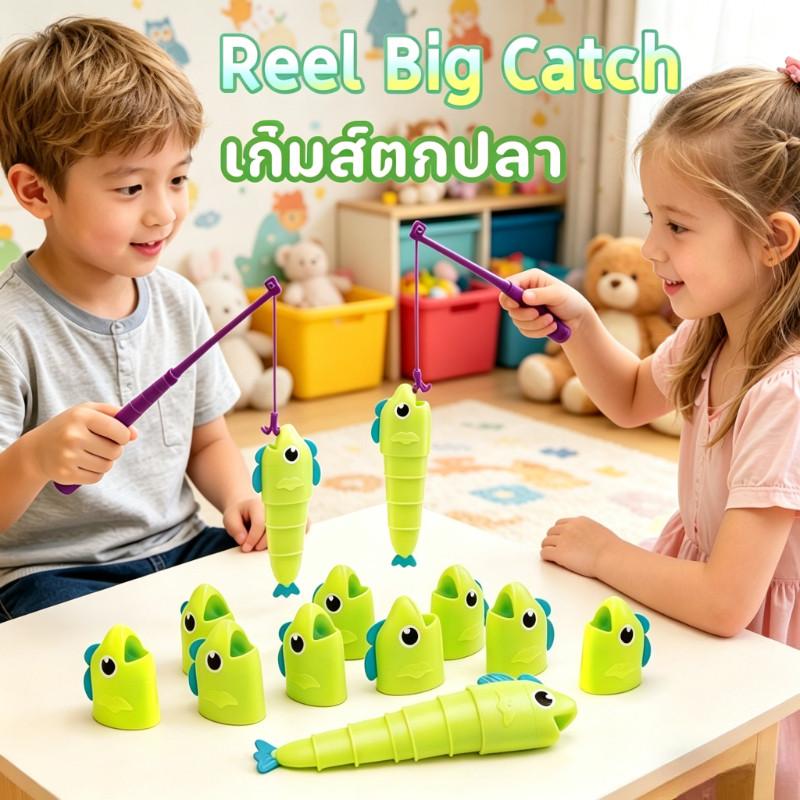 Reel Big Catch เกมตกปลา เกมกระดาน การแข่งขันโชค เสริมพัฒนาการเด็ก ของเล่นเด็กสนุกสนาน