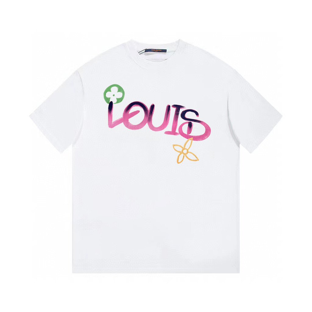 Louis Vuitton/Louis Vuitton 2026 คลาสสิกรอบคอแขนสั้นเสื้อยืดผู้ชายผู้หญิงแฟชั่นขายร้อน Street Wear C