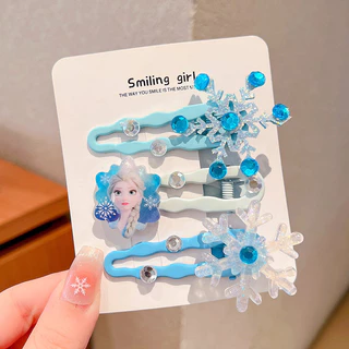 เครื่องประดับผมเจ้าหญิงเอลซ่า พร้อมกิ๊บติดผมสำหรับเด็ก ลายการ์ตูนธีมหิมะขาวโพลง
